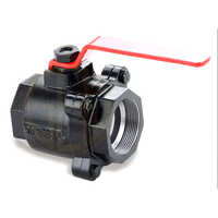 Screwed End Full Bore Ball Valve - Cast Iron, Various Sizes Available, Black Color, Polished Finish, Medium Pressure For Industrial Water Applications