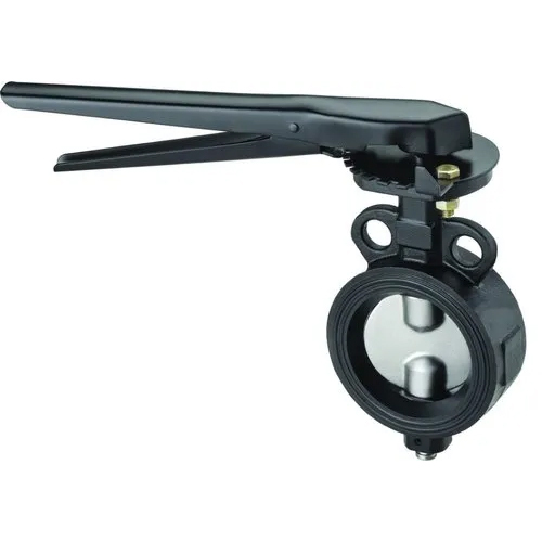 Mild Steel Butterfly Valve - Color: Black