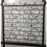 Printed White Zebra Blind - Polyester Material, 2x4 Foot Size, Brown Color | Modern Design, Plain Style For Home Windows