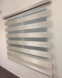 Zebra Window Blind - Fiber Blend, Vertical Pattern | Modern Brown Design For Home & Office Use