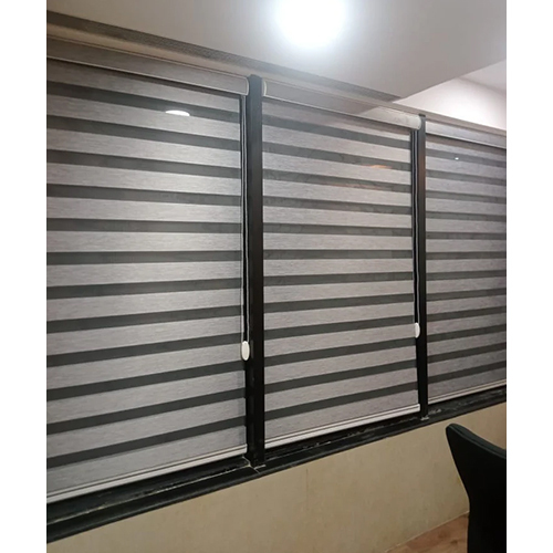 Zebra Office Blind - High-Quality Polyester, Window Size, Gray Color | Modern Design, Privacy & Light Control for Stylish Workspaces