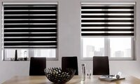 Brown Zebra Blind - High-quality Polyester Material | Modern Design, Elegant Brown Color, Ideal For Office Window Privacy Control