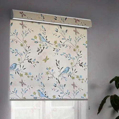 Designer Printed Window Roller Blind - High-quality Polyester, 20 Centimeter Width, Floral Design, All Color Options Available | Elegant Home Decor Solution
