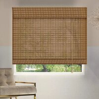Bamboo Blind - Durable Bamboo Material, Various Size Options Available, Natural Brown Color, Modern Plain Design For Effortless Home Decor
