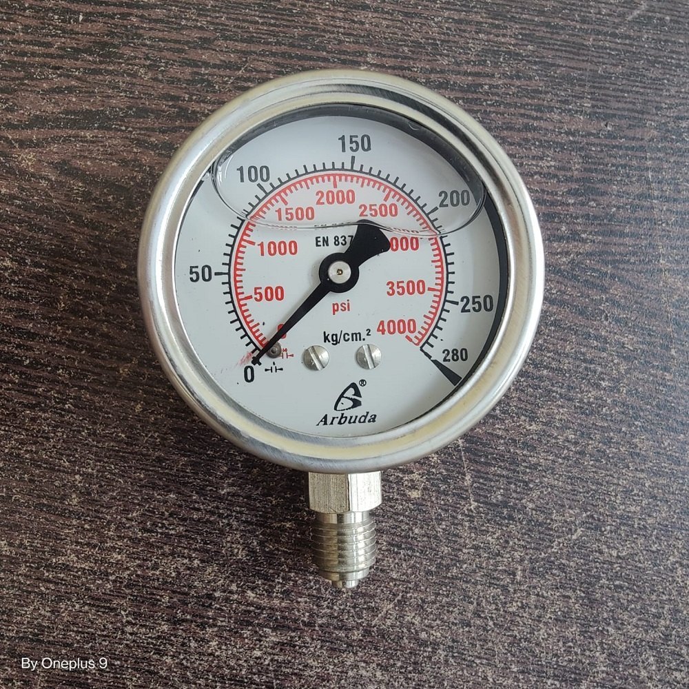 High Pressure Gauge - Stainless Steel Housing, Exceeds 10,000 Psi , Dial And Digital Display, Glycerin-filled For Stability And Accuracy