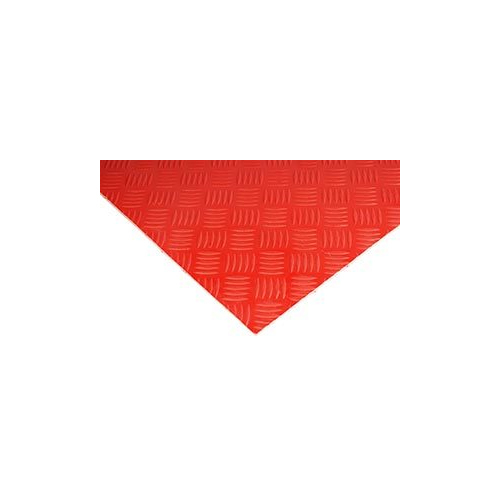 Checker Plate Surface Fiberglass Molded Gratings - Color: Red