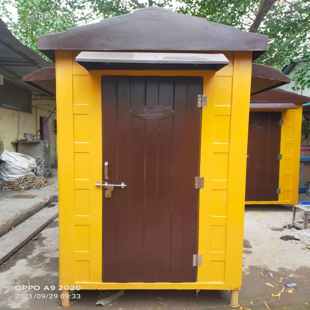 FRP Portable Cabin - Steel Frame, FRP Roof, White Color | Durable PVC Windows, Sliding Design for Enhanced Ventilation