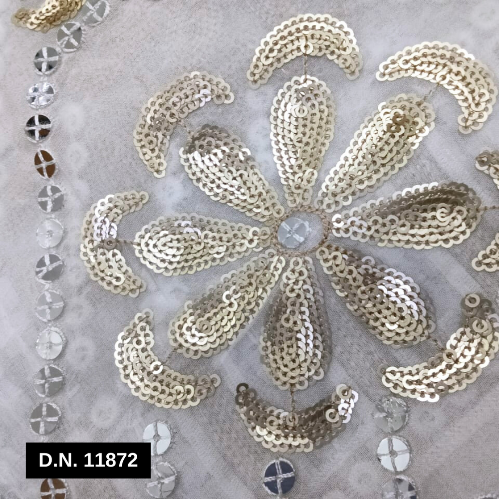 Daman Sequins Georgette Fabric for Lehenga, Anarkali, Gown & Saree