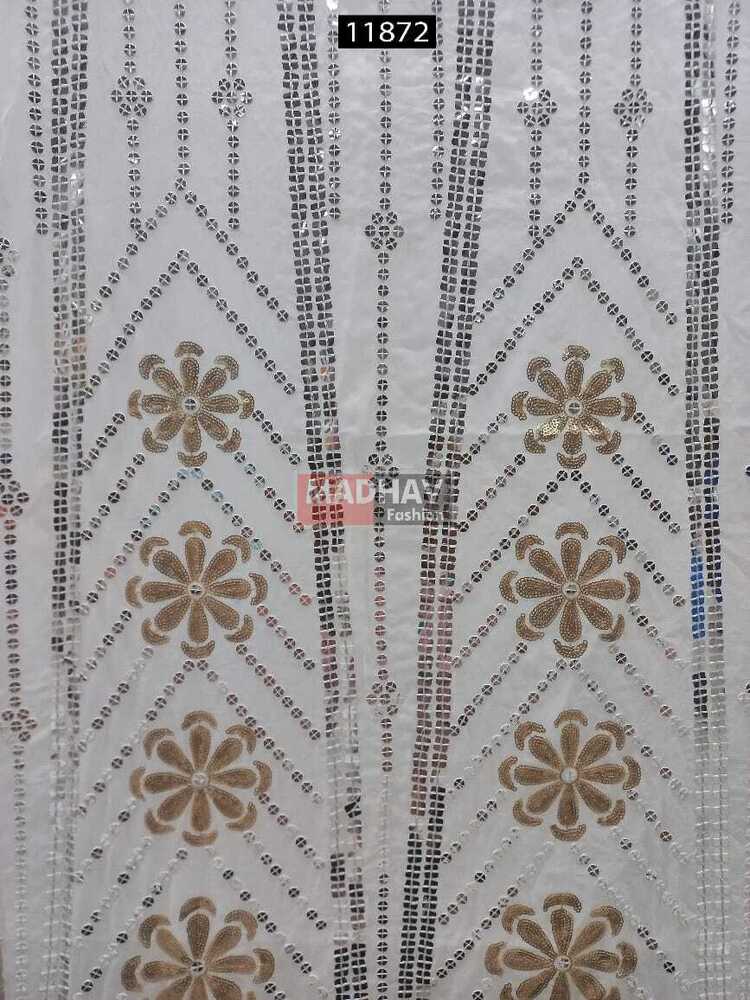 Daman Sequins Georgette Fabric for Lehenga, Anarkali, Gown & Saree
