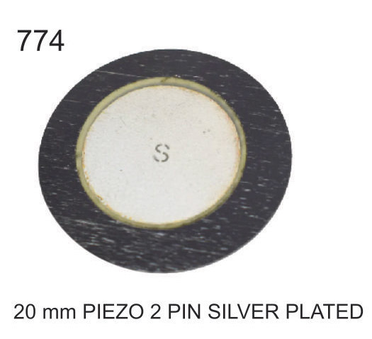 20 MM PIEZO 2 PIN SILVER PLATED