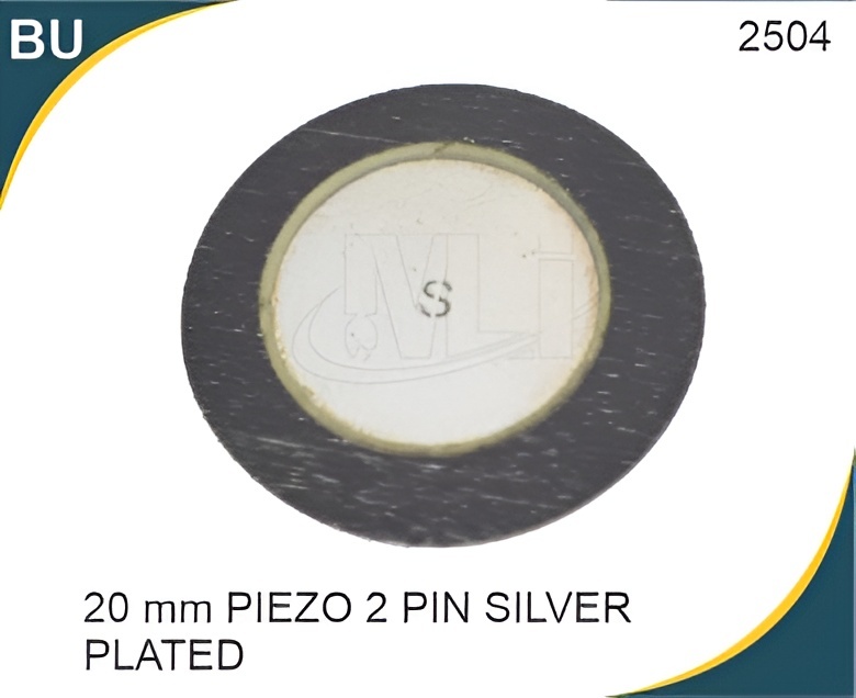 20 MM PIEZO 2 PIN SILVER PLATED