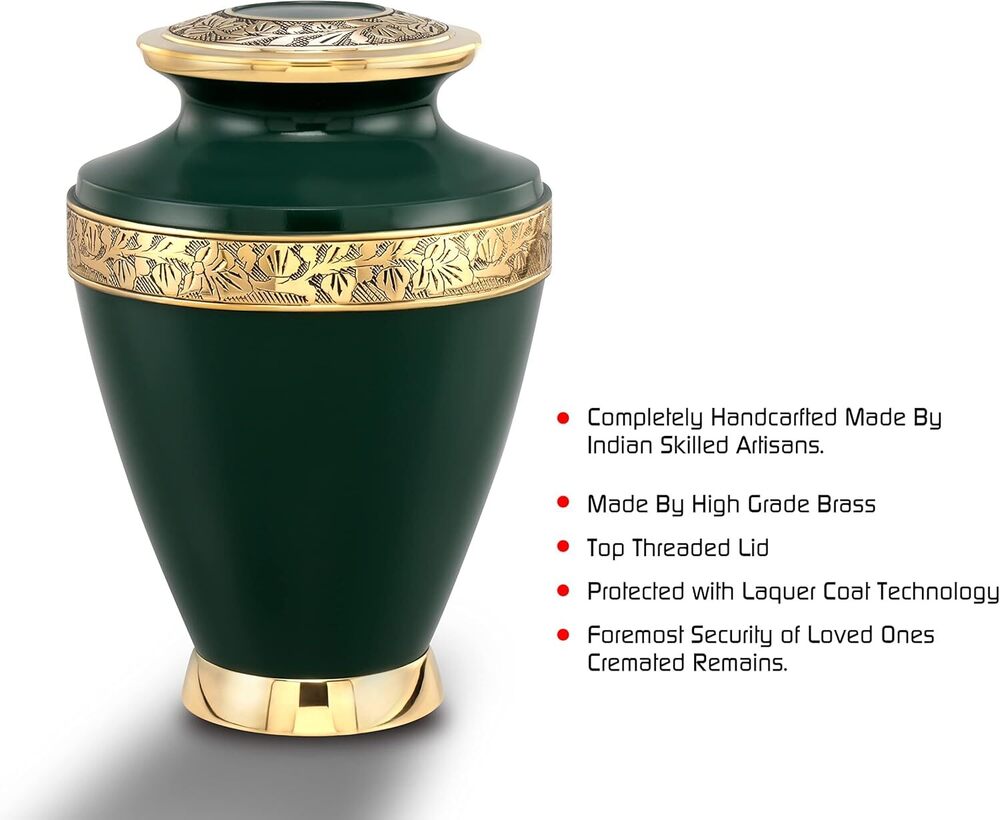 Milano Brass Adult Cremation Urn for Ashes