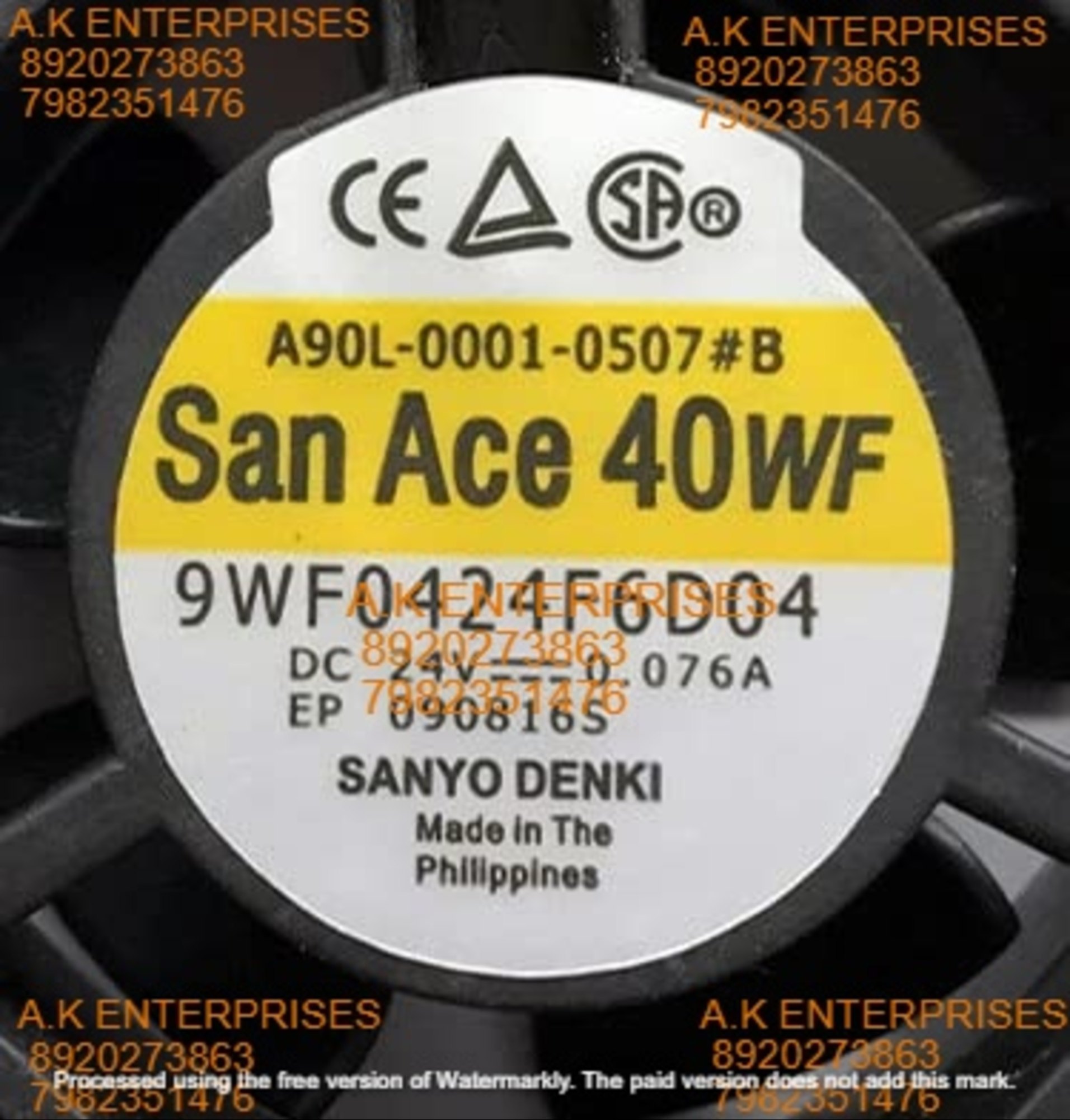 SANACE FAN 9WF0424F6D04 24V 0.076A Cooling Fan