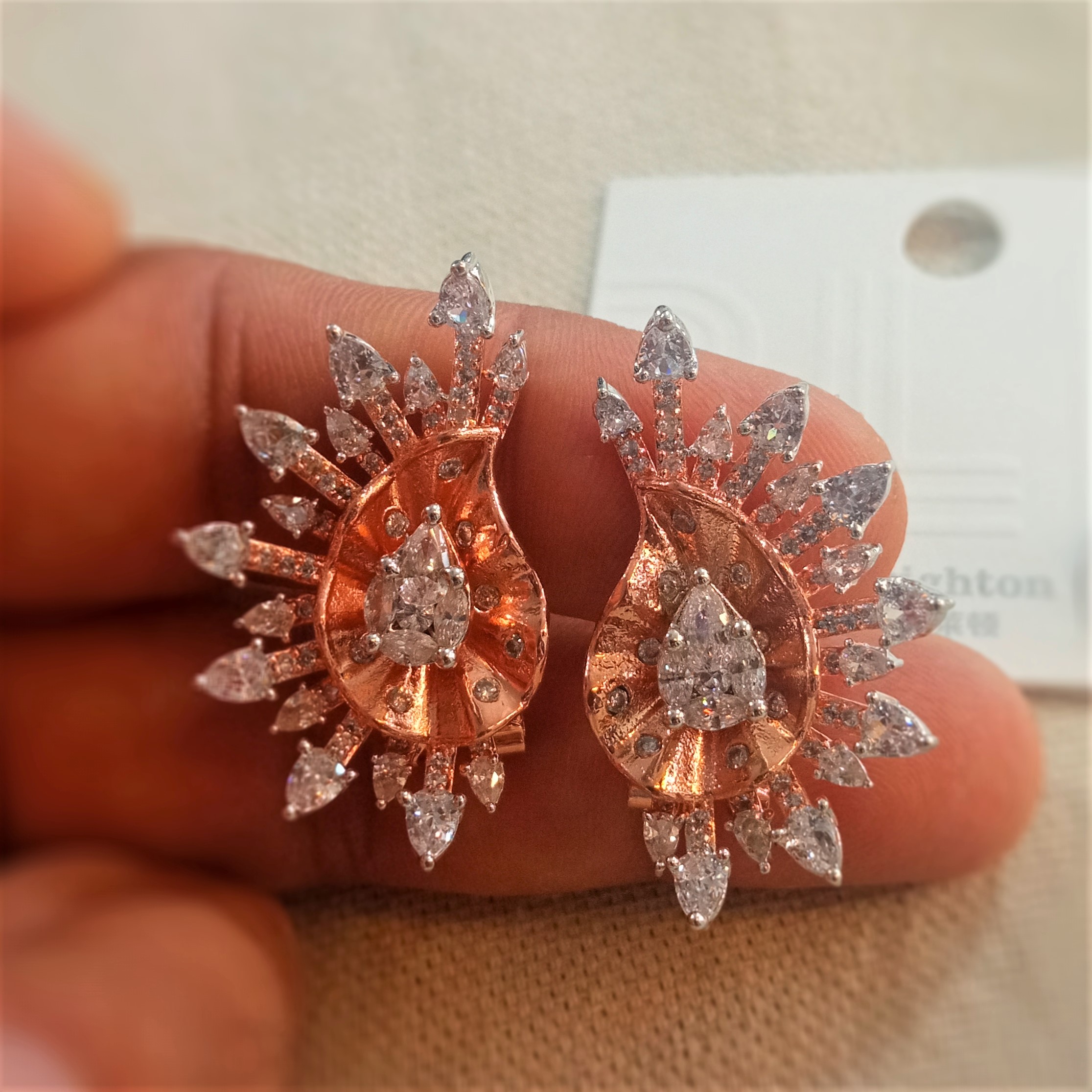 American Diamond Earrings - Princess Cut Synthetic Diamonds, Fancy Color Enhancements | Excellent Cut, Sparkles From Every Angle, Versatile Glamour