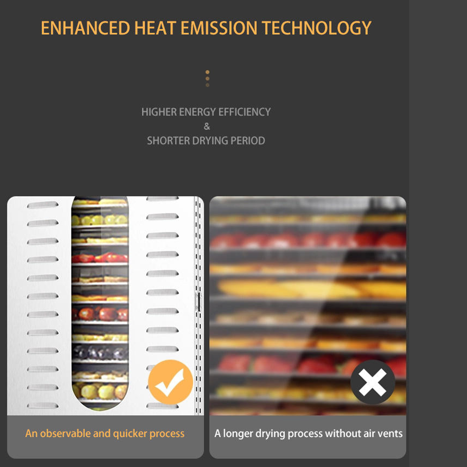 Digital Control 30 Stainless Steel Trays Commercial Cook Food Fruit Drying Machine