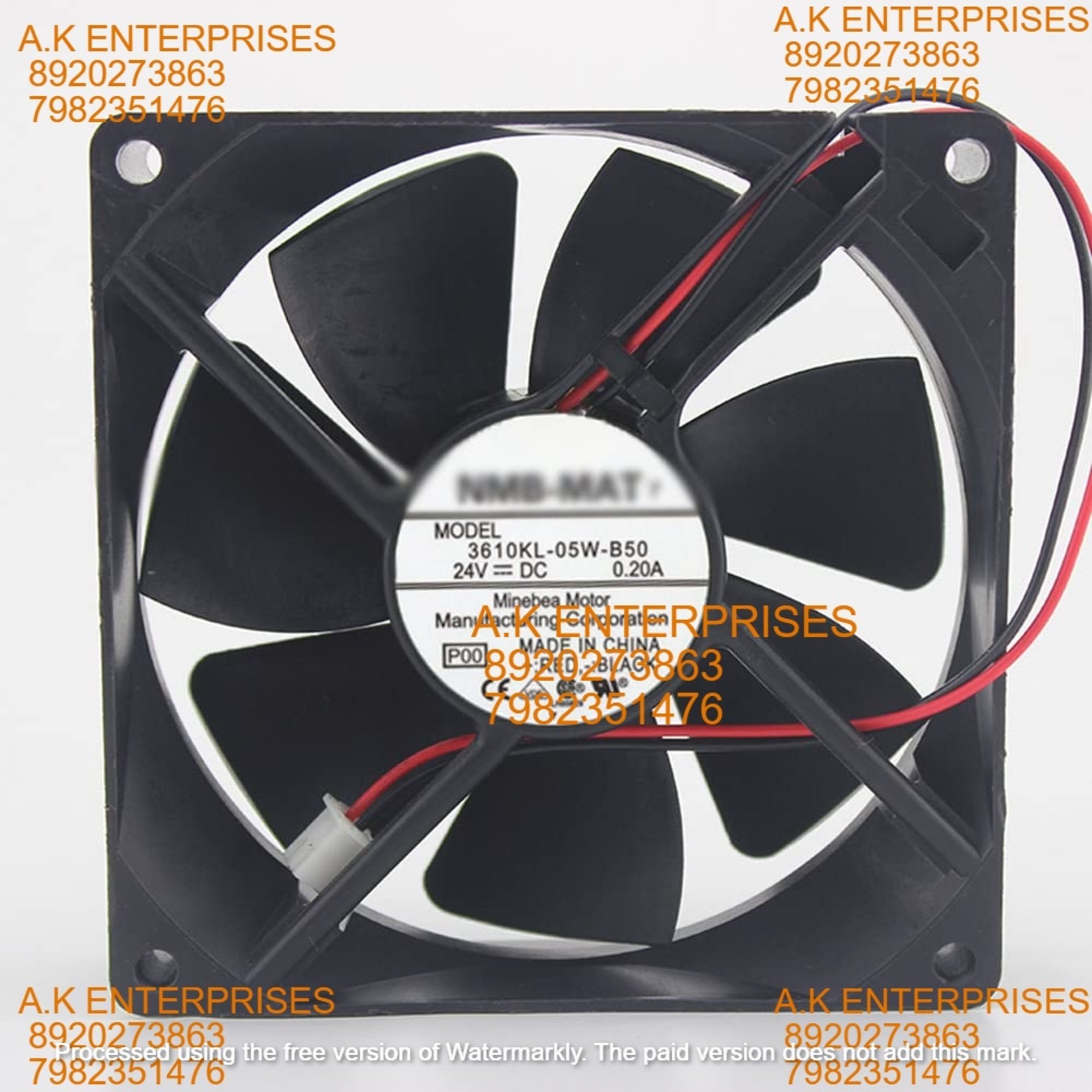 NMB-MAT Minebea 3610KL-05W-B50 24V 0.20A 9225 9CM Frequency Converter Cooling Fan