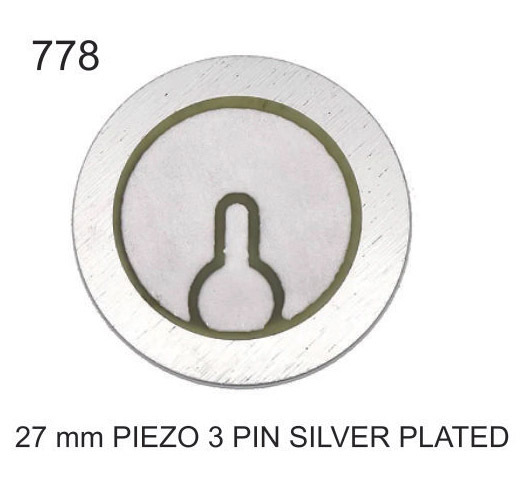 27 MM PIEZO 3 PIN SILVER PLATED