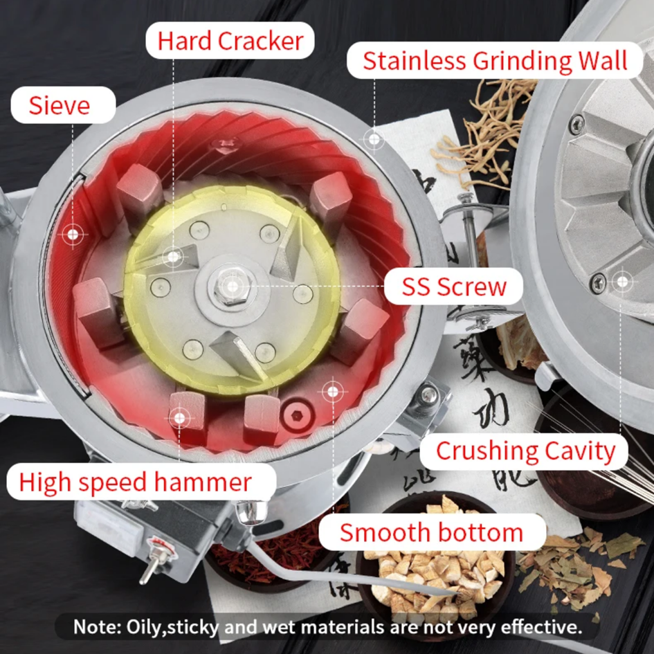 3HP Air Cool Spices Dehydrated Vegetable Grinding Hammer Mill Machine