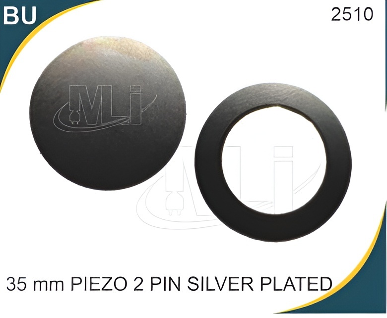 35 Mm Piezo 2 Pin Silver Plated - Color: Silver-Plated