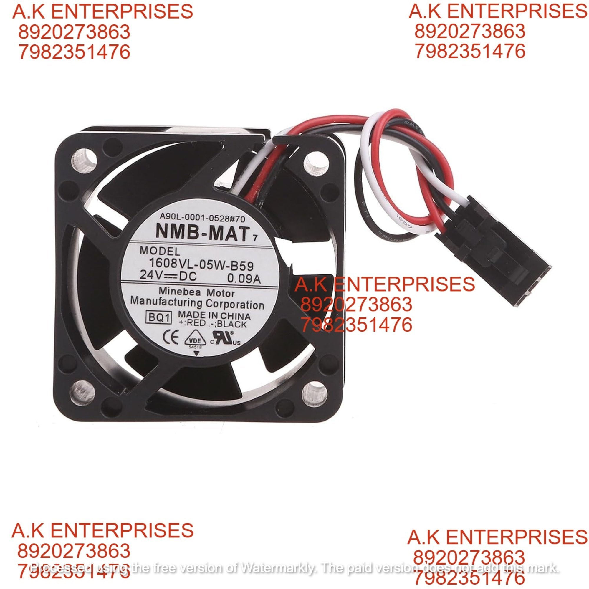 1608vl-05w-b59 24v 0.09a 3pins Case Cooling Fan 40mm 40x40x20mm For Nmb Cooling Fan - Color: Black