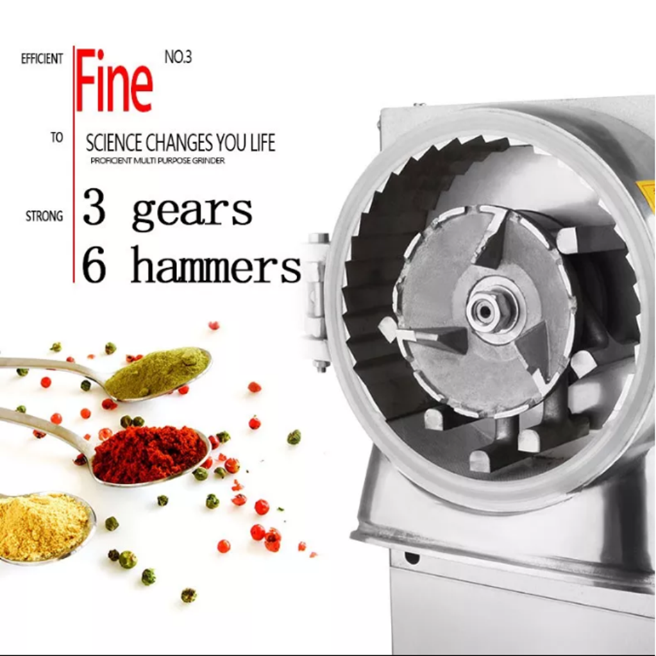 5HP SS304 Water Cool Dried Fruits Vegetables Powder Making Machine