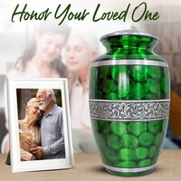 Green Adult Aluminium Memorial Urn for Funeral Ashes