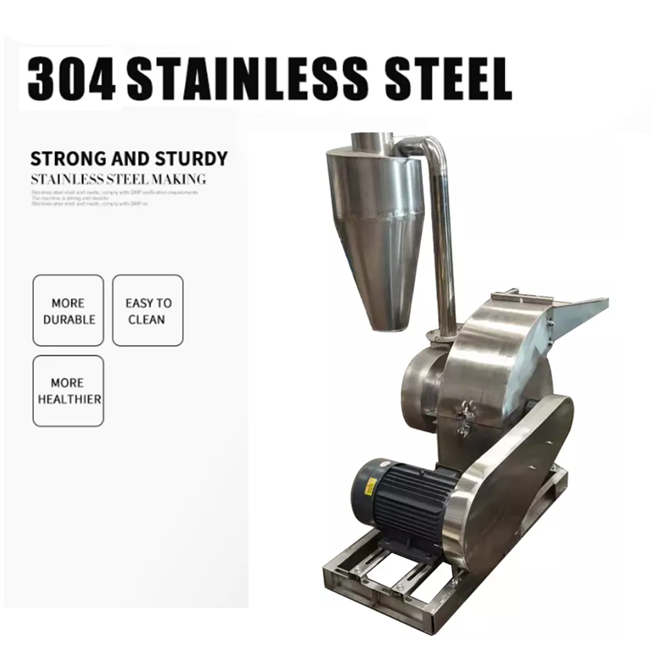 10Hp 304SS Commercial Spice Grinder Hammer Mill Machine