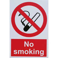 No Smoking Signs - Pvc Material, 12x4 Inches | Waterproof, Classic Red And White, Easy Installation For Indoor/outdoor Use