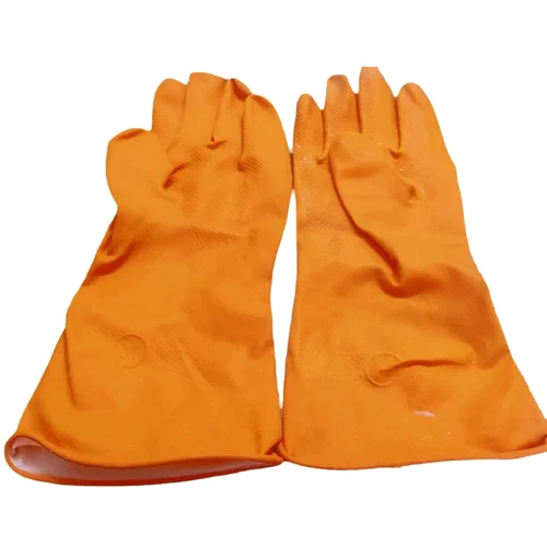 Rubber Hand Gloves - Color: Orange