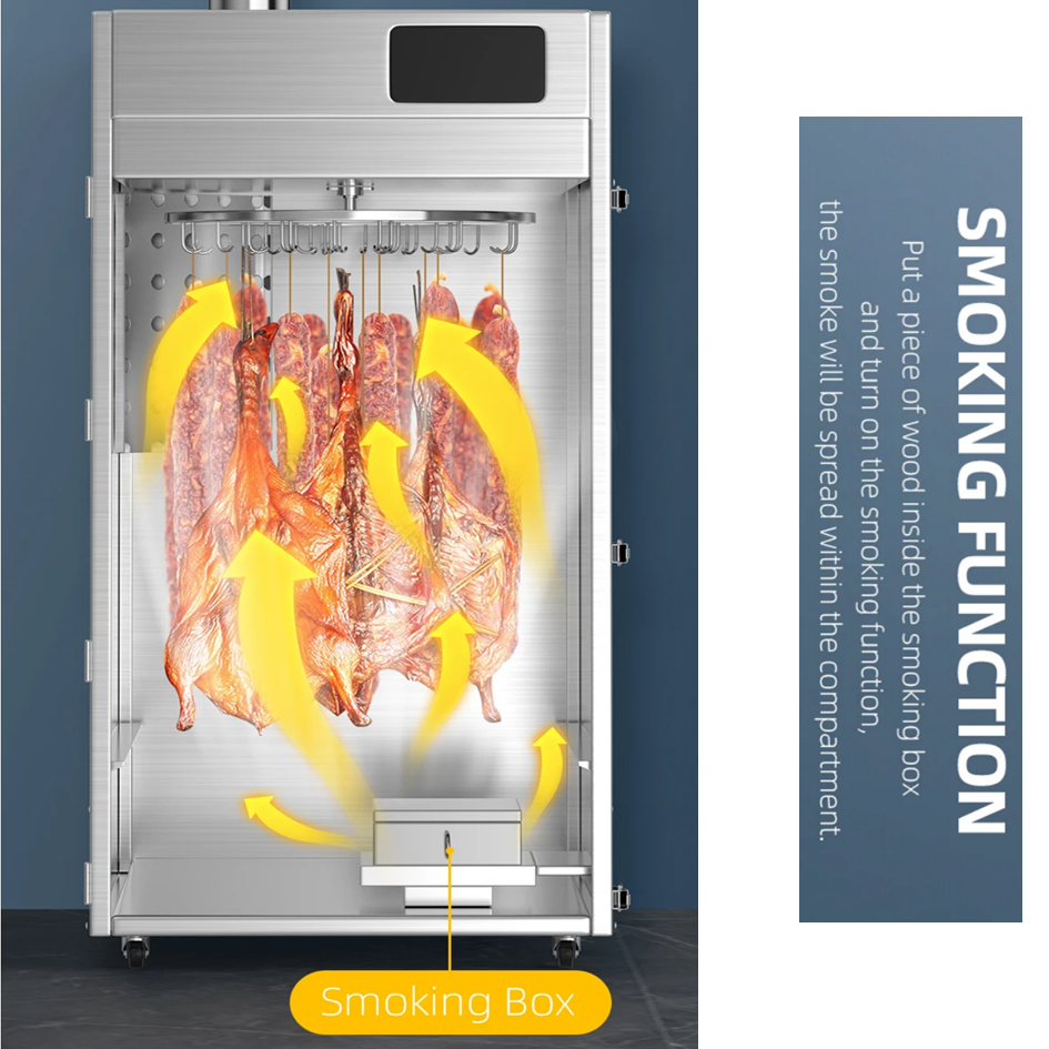 304ss Digital Electric Smoker Commercial Meat Fish Dehydrator Dryer Machine - Capacity: 200 Kg/day