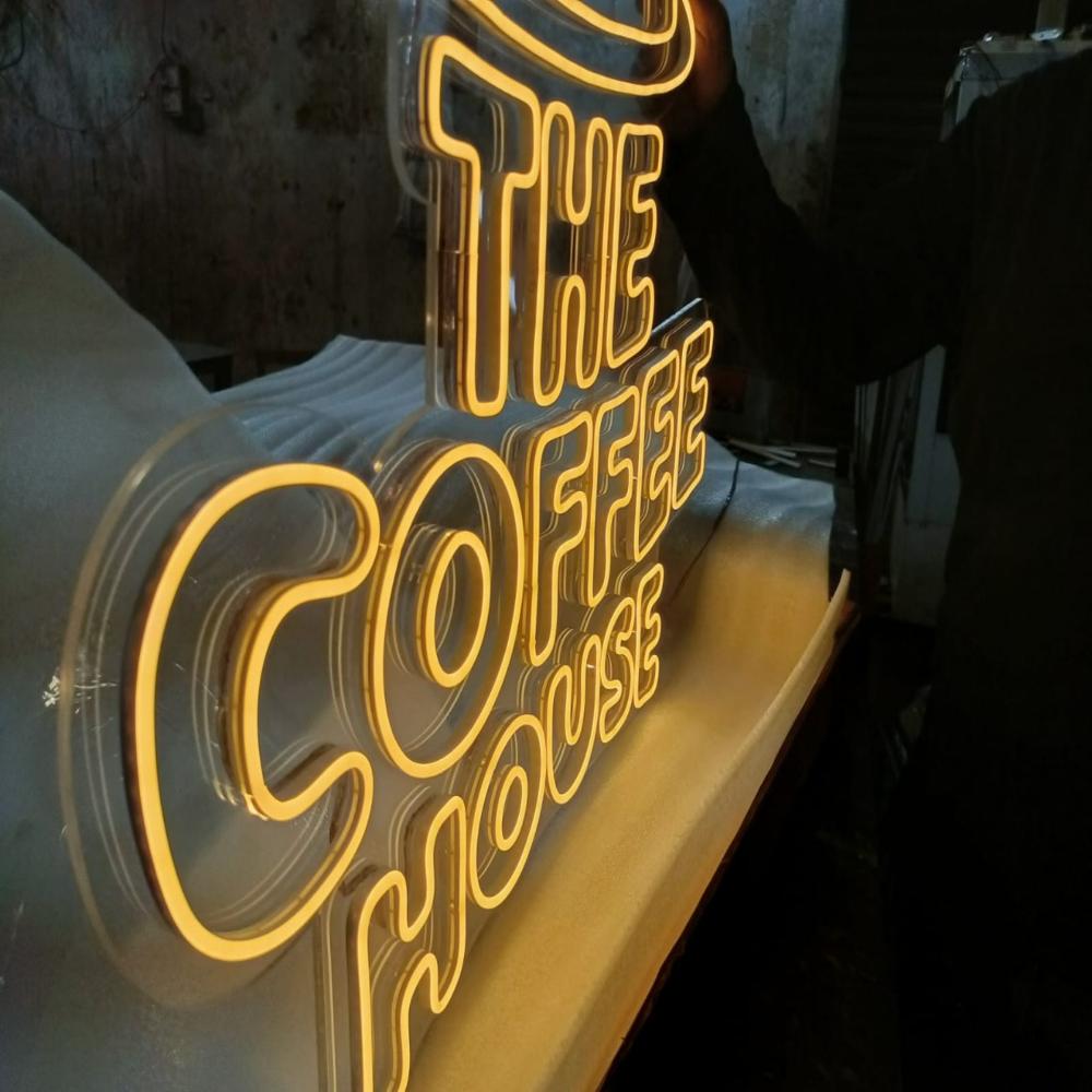 The coffee house neon sign board