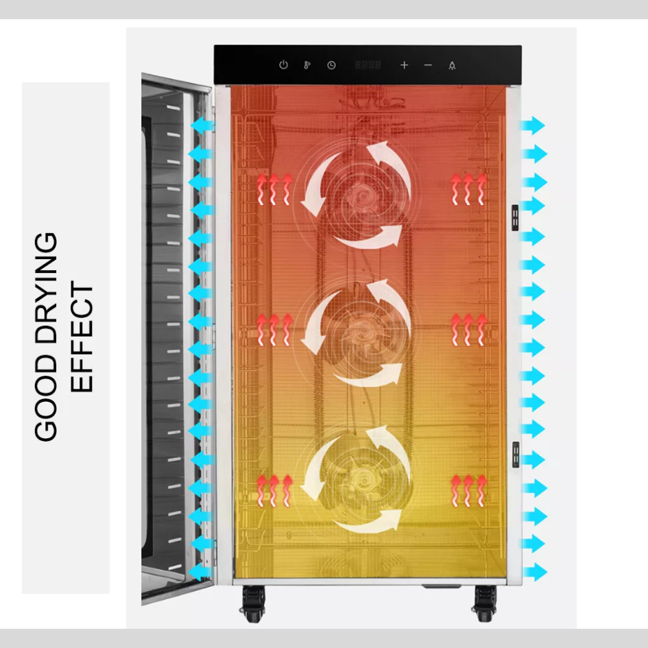 304SS Digital Control Food Vegetable Fruit Dehydrator Machine