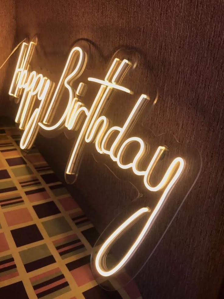 Happy birthday neon sign