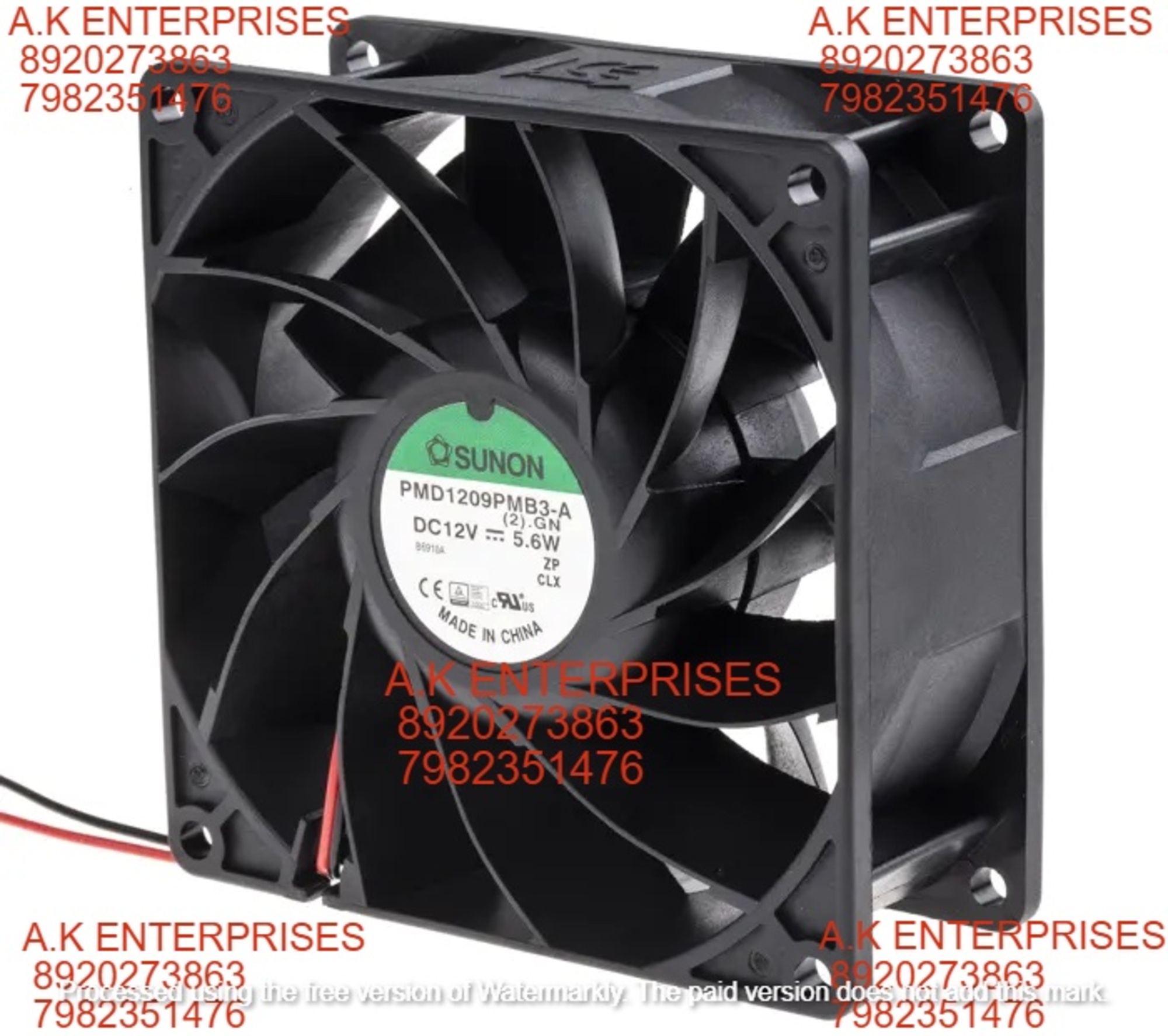 Sunon PMD1209PMB3-A Series Axial Fan 12 V dc DC Operation 5.6W 470mA Max 9238mm