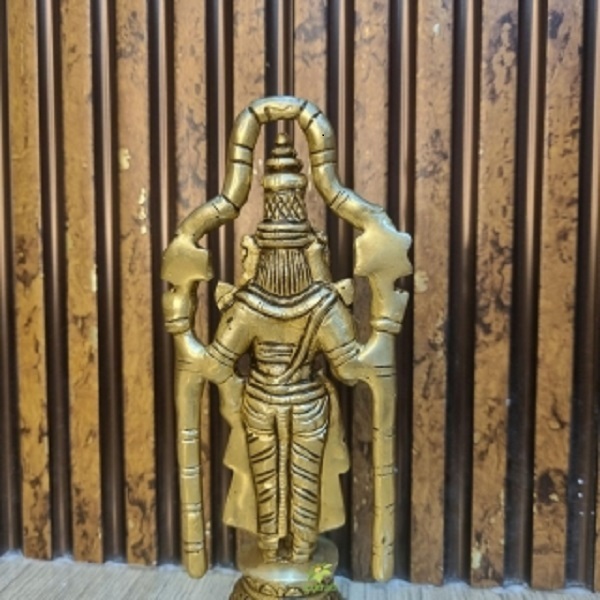 Lord Bala Ji Brass Religious Showpiece With Fine Carving| Tirupati Balaji| Home Da A A Accor| Temple Da A A Accor - Color: Yellow