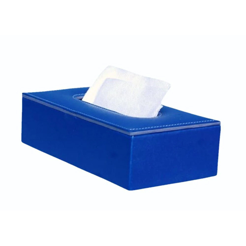 Leather Tissue Paper Holder Box - Color: Blue