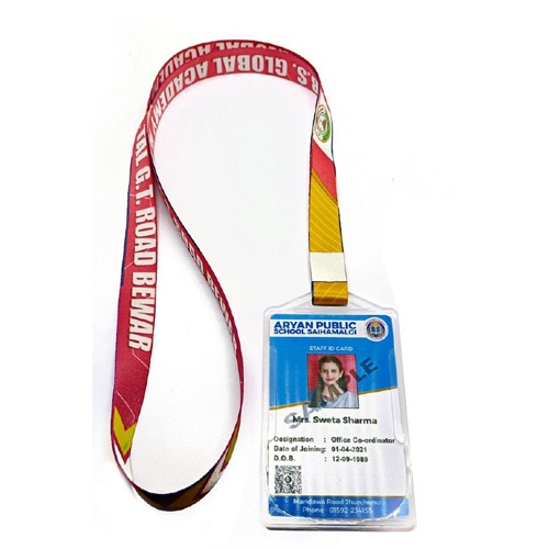 Double Side Transparent PVC Card Holder And 16 MM Lanyard