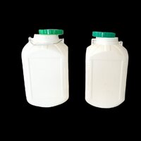 5l Plastic Round Jar - Hdpe Material, Rigid Hardness, White Color | Easy To Clean, Durable Storage Solution With Warranty