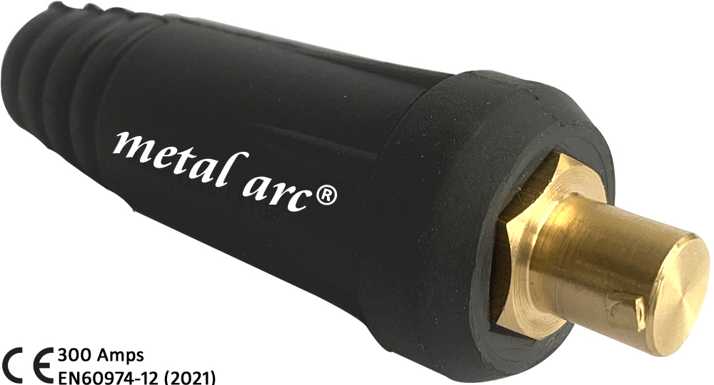 Male Welding Cable Connector Cce Series - 300 Amps, Copper, Up To 50 Mm2, Black | Rugged Durability, Heat & Oil Resistant Insulation