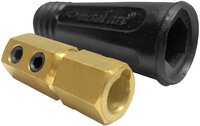 Female Welding Cable Connector Cce Series - 600 Amps, Copper Material, Black Color, Heat Oil & Abrasion Resistant Insulation, Dual Ball Point Connection