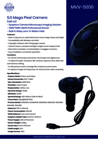5.0 Mega Pixel Digital Microscope Camera - 2592x1944 Max Resolution, Lightweight 0.09kg Design | Built-in Relay Lens, Compatible With Windows And Mac, Easy Installation, Multi-language Software