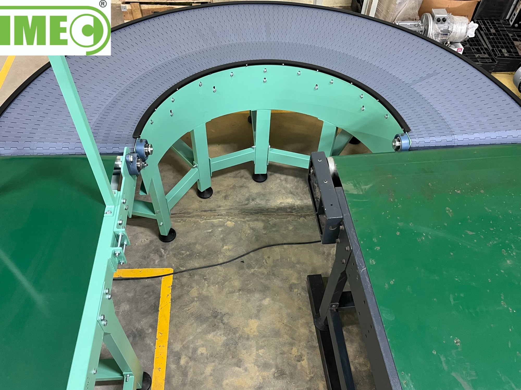 Curve 180 Degree Power Turn Modular Belt Conveyor - High Strength Steel Frame With Modular Design, Multiple Idler Rollers, Easy Maintenance, Big Load Capacity