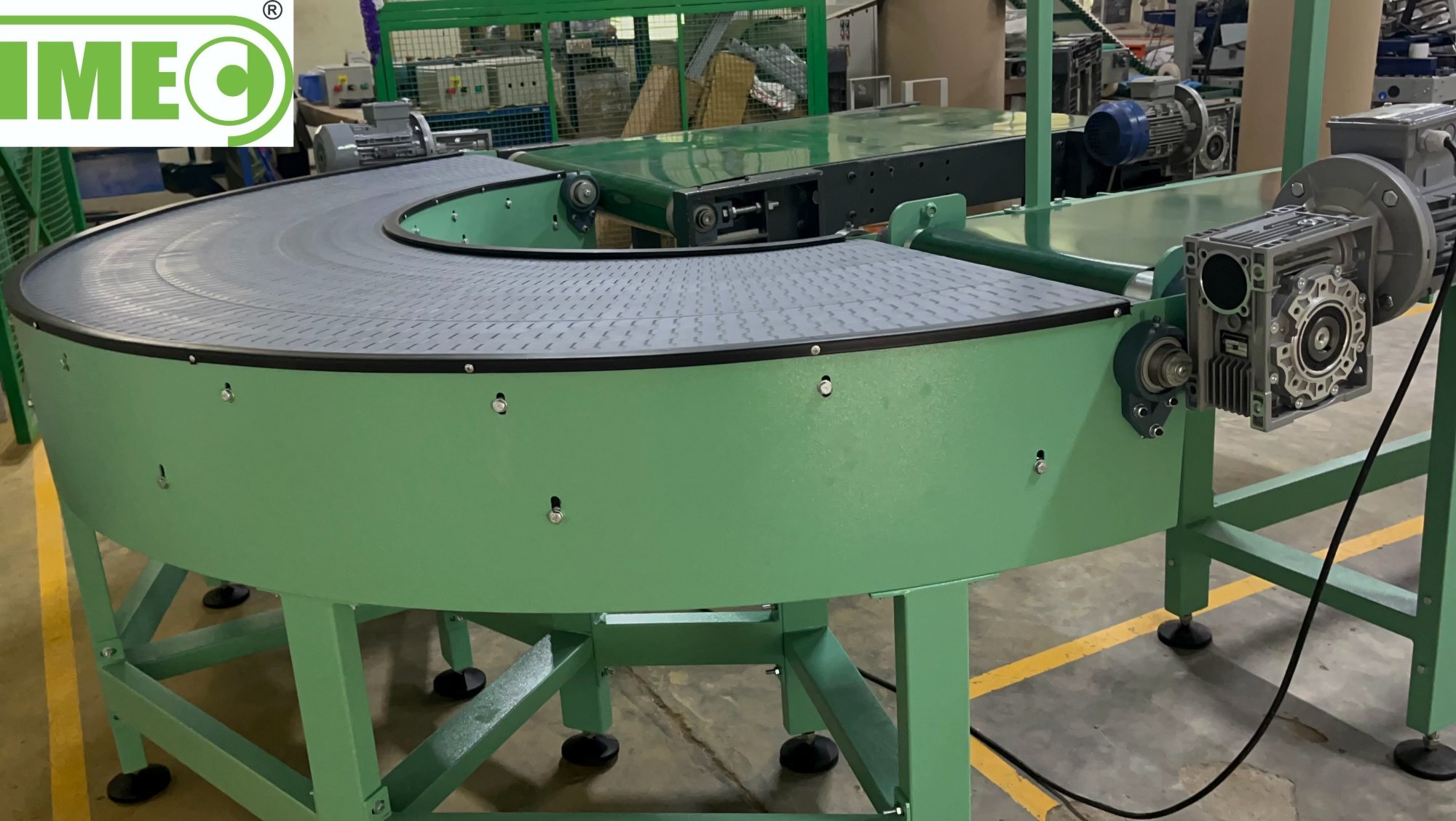 Curve 180 Degree Power Turn Modulr Belt Conveyor