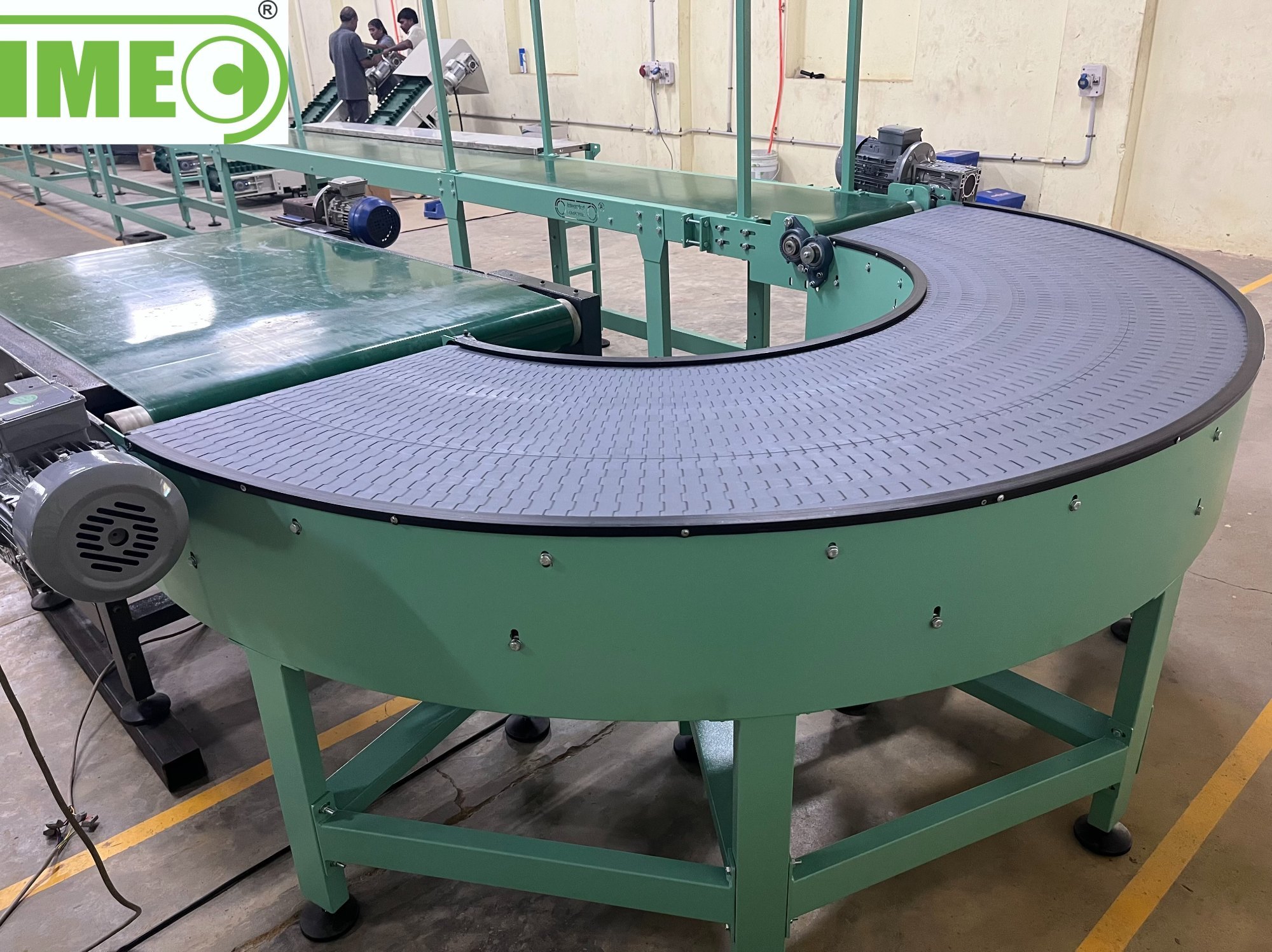 Curve 180 Degree Power Turn Modulr Belt Conveyor