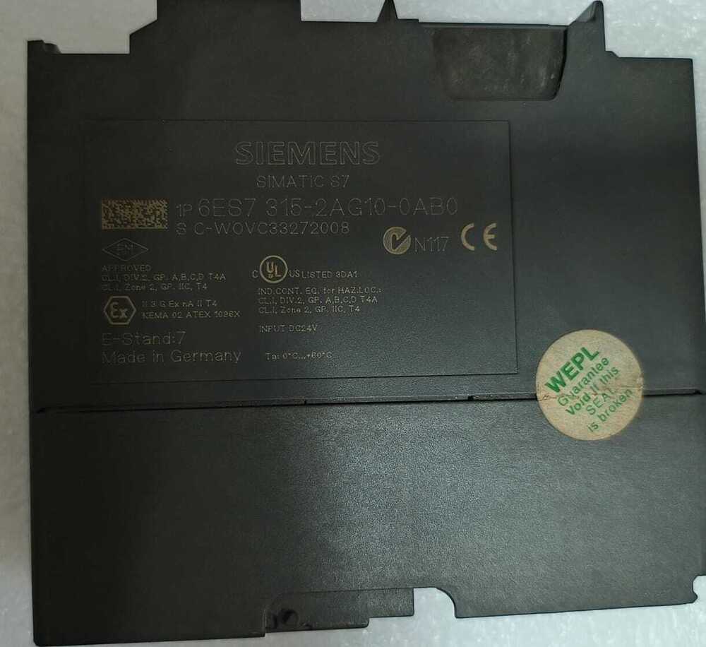 Siemens 315 Cpu - Industrial Gray Equipment | New Condition Standard Size 1 Year Warranty Compatible With Haz400 Division For Datind Cont Eq