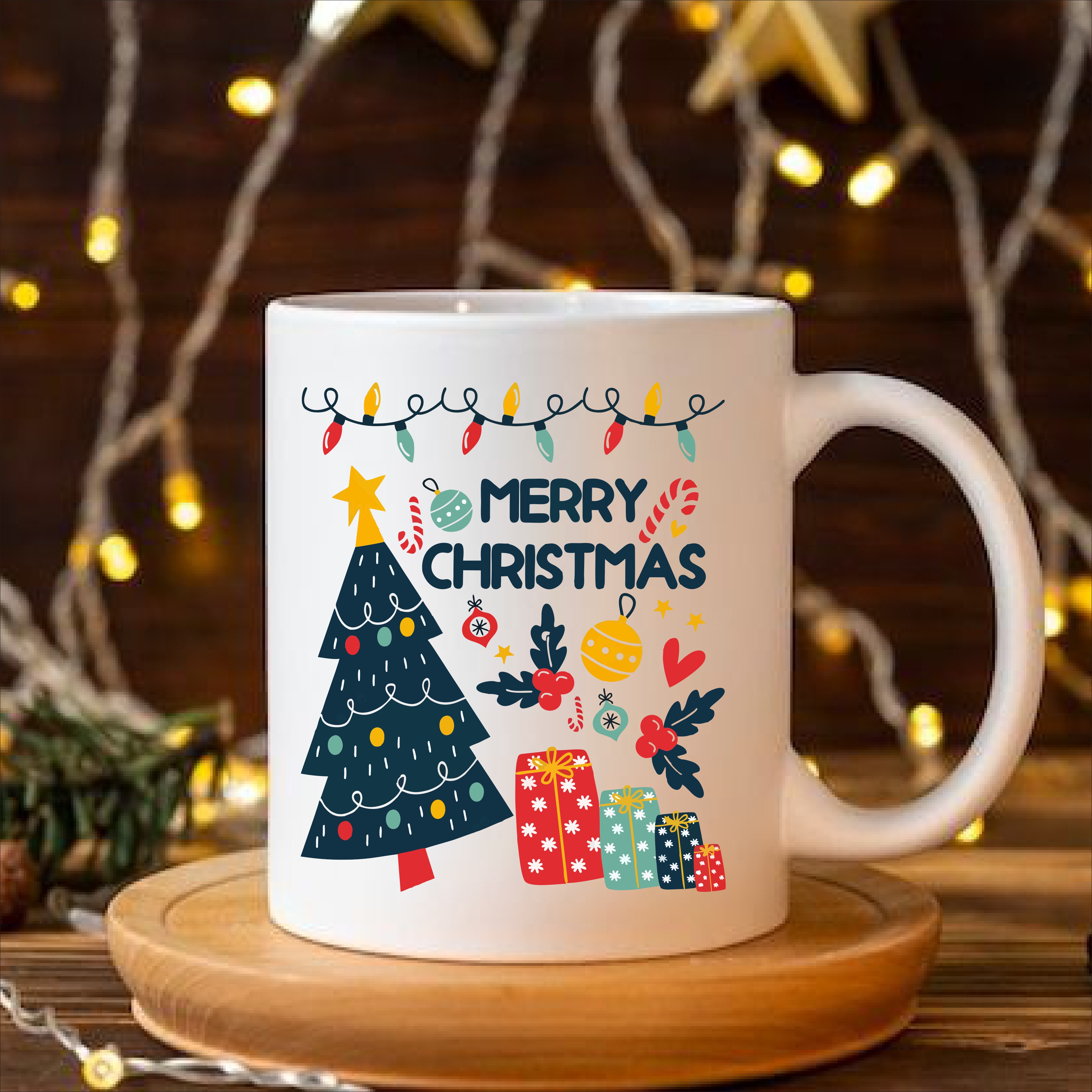 Print Ginnie Merry Christmas Happy New Year Gift For Friends/Family/Love Ceramic Coffee Mug  (350 ml)
