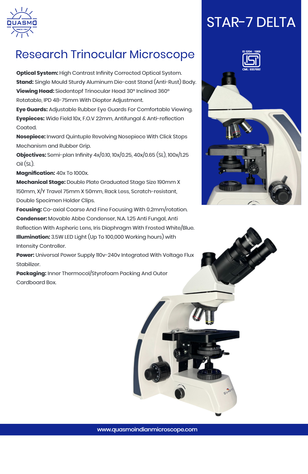 Star-7 Delta - Research Trinocular Microscope