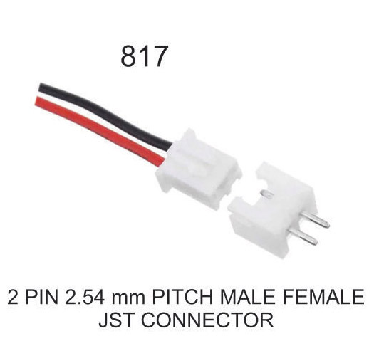2 PIN 2.54 MM PITCH MALE FEMALE JST CONNECTOR