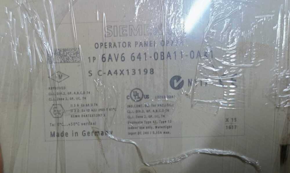 Siemens Panel Op77a1p 6av6 641-0ba11-0ak1cl - Industrial Electric Device White Dc 24v Input New Condition 1 Year Warranty