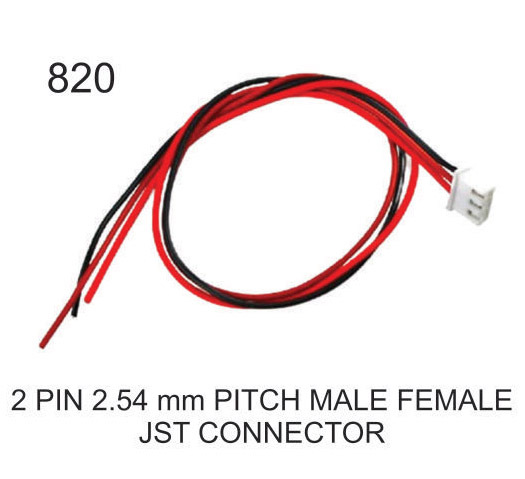 2 PIN 2.54 MM  MALE FEMALE JST CONNECTOR